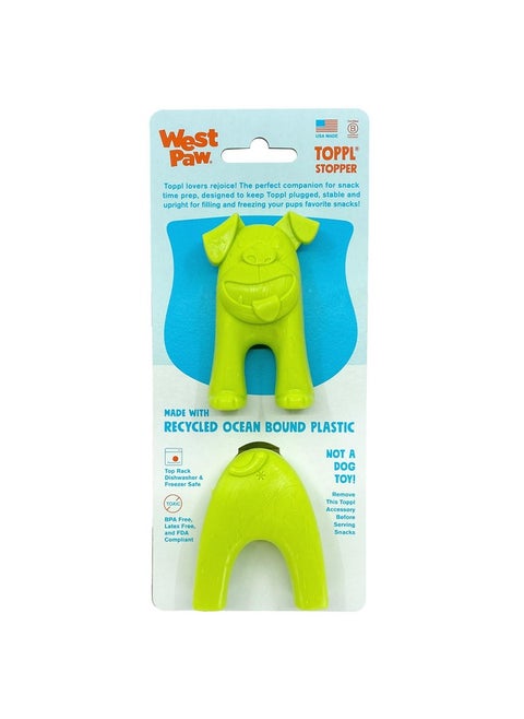 Toppl Stopper 2Pack In Granny Smith  Designed For Dog Enrichment, Accessory That Fits All Toppl Dog Toy Sizes  Makes Meal & Treat Prep Easy, Clean & Stable, Made In Usa, Recycled Plastic.