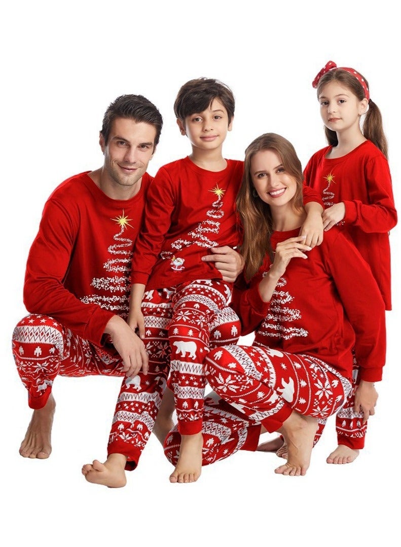 FOLAI Children's Family Matching Pajamas Holiday Matching Clothing Long-Sleeved Parent-Child Pajamas for Home Suitable for Women Men Children and Pets (Dog) - Image 2