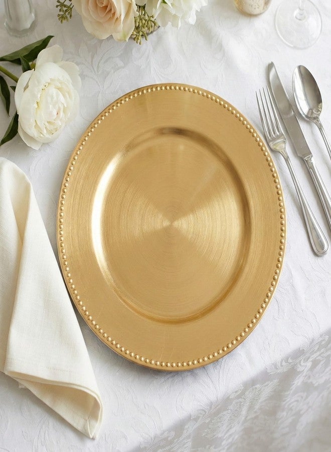 DaCakeWS Gold Charger Plates 10PCS,13inch Round Beaded Plastic Charger Plates,Plate Chargers Bulk for wedding,Dinner,Party,Decoration(Gold 10) - Image 2