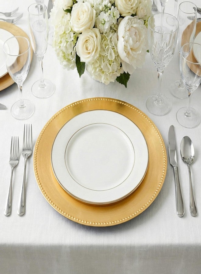 DaCakeWS Gold Charger Plates 10PCS,13inch Round Beaded Plastic Charger Plates,Plate Chargers Bulk for wedding,Dinner,Party,Decoration(Gold 10) - Image 4