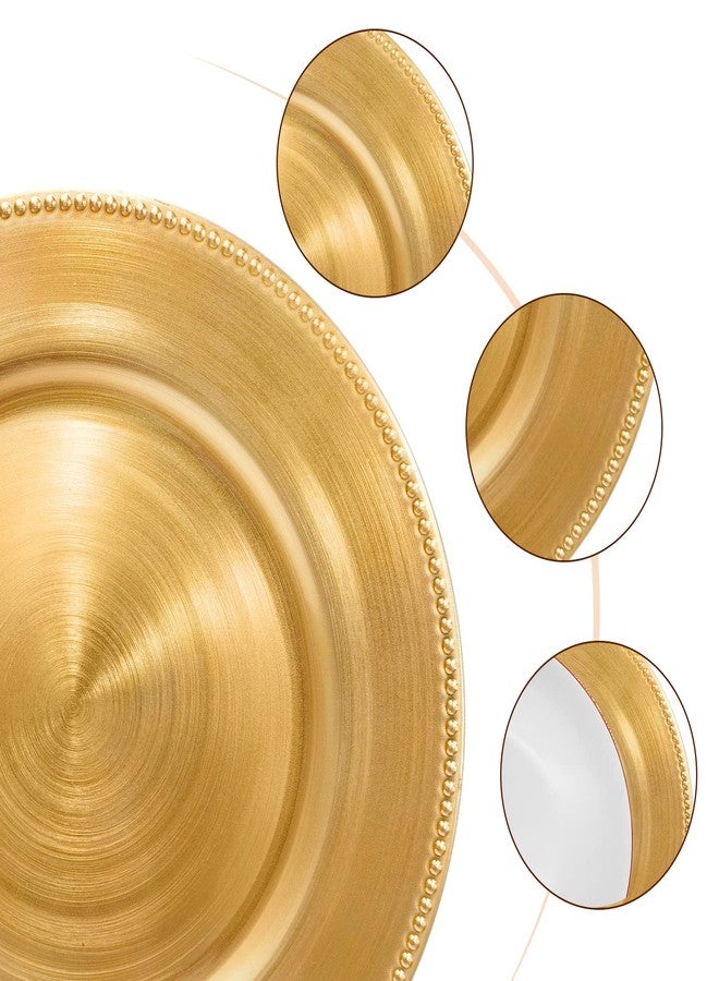 DaCakeWS Gold Charger Plates 10PCS,13inch Round Beaded Plastic Charger Plates,Plate Chargers Bulk for wedding,Dinner,Party,Decoration(Gold 10) - Image 5
