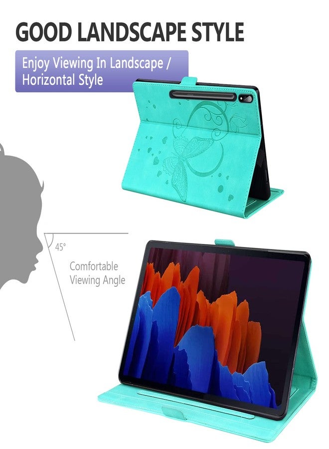 Dteck Galaxy Tab S8 Ultra Case 14.6 inch - Premium Flip Leather Smart Wake/Sleep Cover [3D Embossed Butterfly] & Multiple Angles Stand Tablet Case for Samsung Galaxy S8 Ultra 14.6 Tablet SM-X900/X906, Green - Image 3