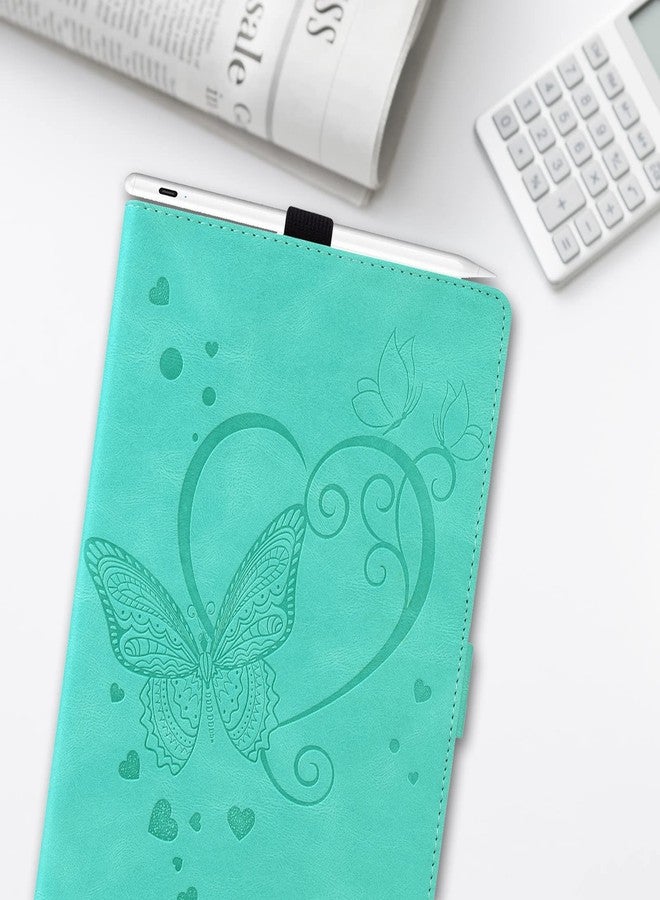 Dteck Galaxy Tab S8 Ultra Case 14.6 inch - Premium Flip Leather Smart Wake/Sleep Cover [3D Embossed Butterfly] & Multiple Angles Stand Tablet Case for Samsung Galaxy S8 Ultra 14.6 Tablet SM-X900/X906, Green - Image 5