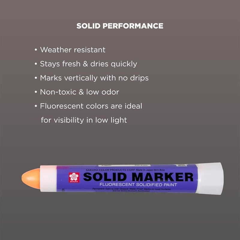 SAKURA SOLID MARKER , The Original Solidified Paint Marker, Fluorescent Orange (46592) - Image 4