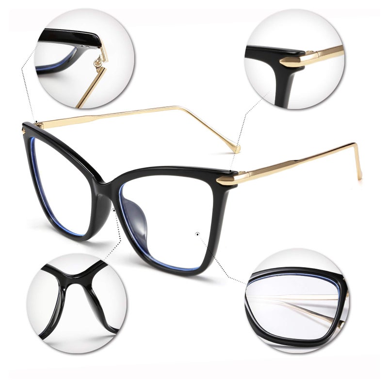 FEISEDY Oversized Cat Eye Glasses Frame Blue Light Blocking Eyewear for Women B2589 - Image 5