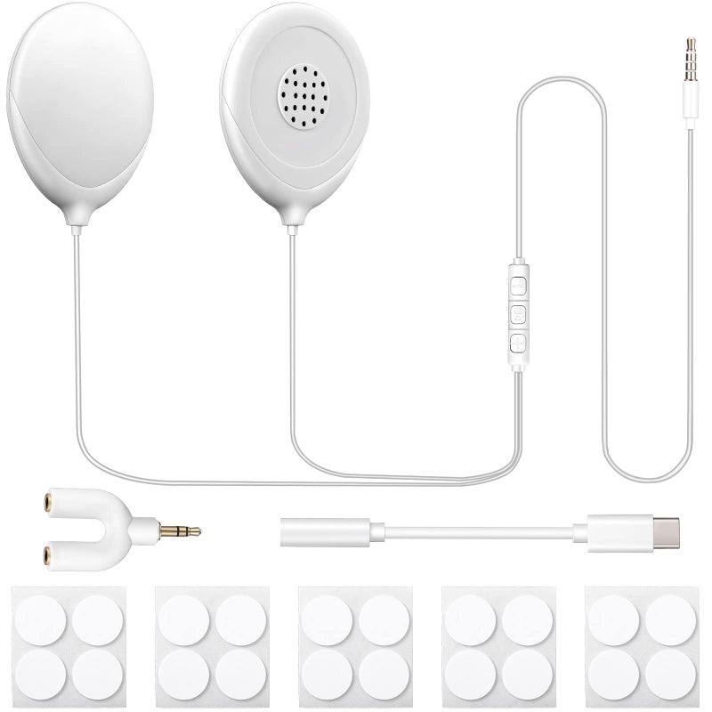 Konohan 8 Pcs Baby Bump Headphones Set Belly Headphones for Pregnant Women White Belly Speakers Women for Pregnancy Safely Play Music Sounds and Voices to Your Baby in The Womb