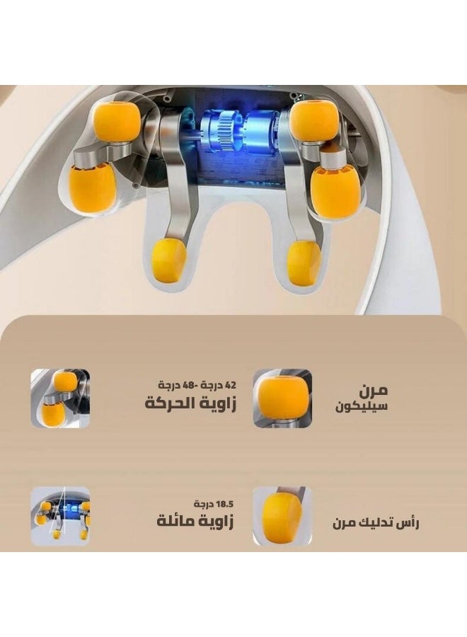 عام جهاز مساج حراري للرقبة والكتفين لاسلكي قابل للارتداء – تدليك متعدد المناطق مع 6 رؤوس تدليك وتحكم ذكي بالحرارة - Image 4