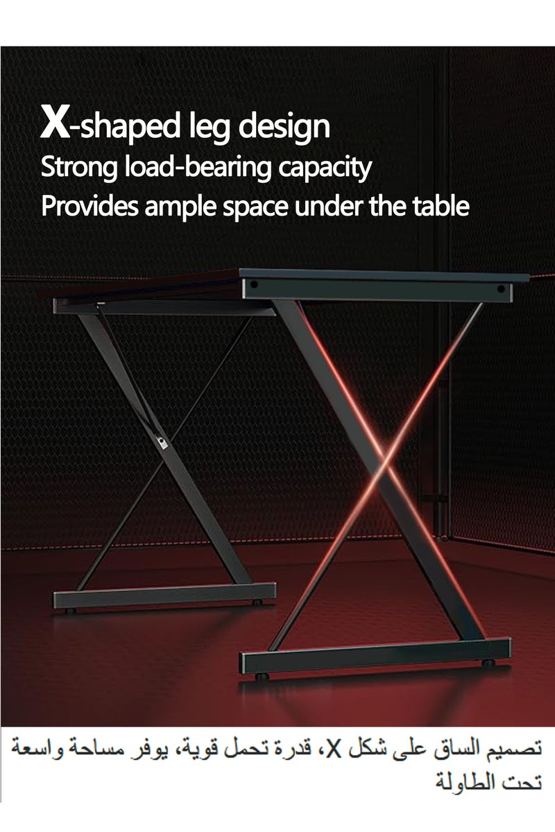 WEMART Gaming Desk 80 CM PC Computer Desk, Carbon Fiber Home Office Desk Table Gamer Workstation, Simple Game Table, Black  - Image 5