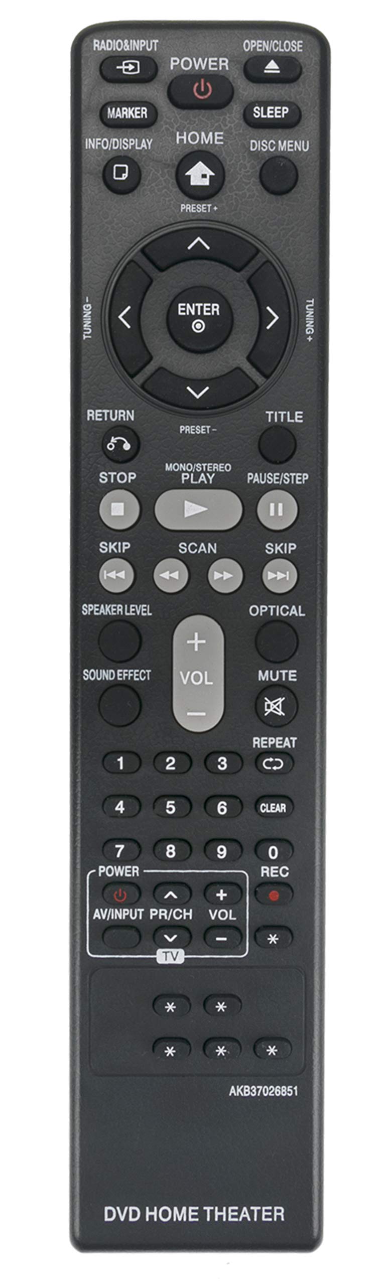 Vinabty AKB37026851 Replaced Remote fit for LG DVD Home Theater System DH6230S DH6230S S63T1-C/W HT806TQ HT806TQ SH86TQ-S/C SH95TA-W S63S1-S HT806TGW HT806TGW SH86TG-S/C SH95TA-W W86 - Image 1