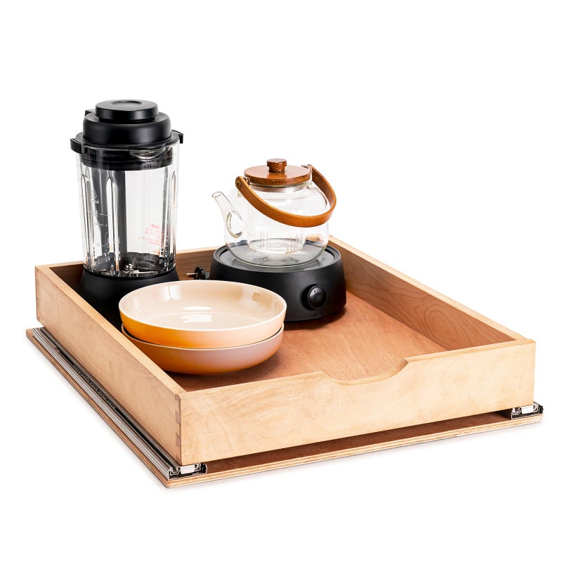 SITOO Fully Assembled Pull Out Cabinet Drawer Wood Pull Out Cabinet Organizer Soft Close Slide Out Pull Out Drawers for Kitchen Cabinets Fast and Easy DIY Installation 18W x 21D
