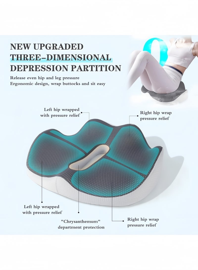 Forest Home Office Seat Cushion Memory Foam Chair Cushions 3D Design for Pressure Relief, Back Pain Relief, Sciatica, Lower Back and Spine Support, Hemorrhoid Pain Relief - Image 5