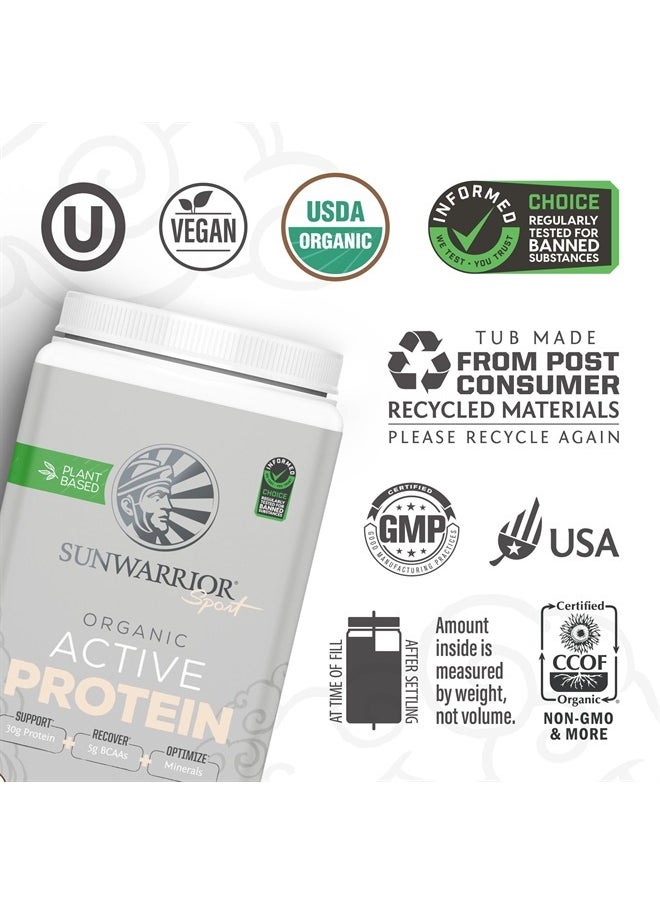 Sunwarrior Vegan Protein Powder USDA Organic | BCAA Sugar Free Gluten Free Non-GMO Dairy Free | Chocolate 20 Servings | Sport Organic Active Protein  - Image 3