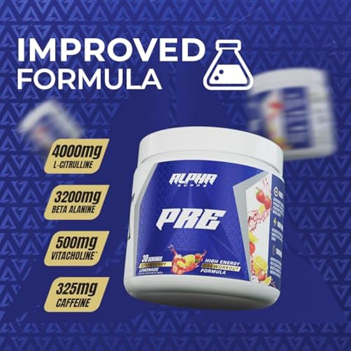 Alpha Supps Pre, Pre-Workout Powder for Men & Women, Back to Basics Preworkout Formula for Fitness & Gym Training Athletes - Boost Energy, Focus & Performance (30 Servings, Strawberry Lemonade) - Image 5