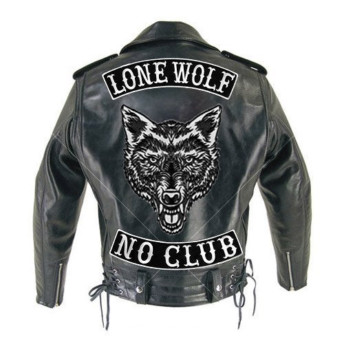 VEGASBEE® NO Club Patch Embroidered Iron-On Patch Biker Jacket Rider Vest Bottom Rocker 12" USA Original (Black-White) - Image 3