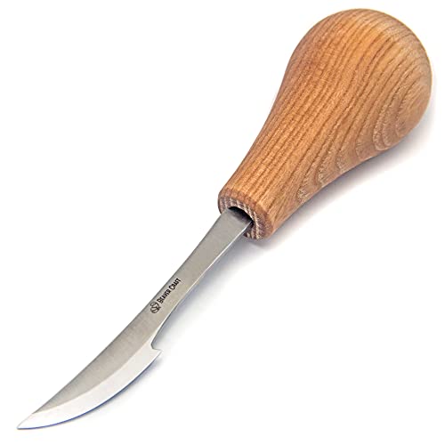 BeaverCraft Wood Carving Knife for Detail C17P - Sloyd Chip Carving Knife Carbon Steel - Whittling Knives for Beginners and Professionals - Wood Whittling Tools Woodworking Palm Chisel - Image 1