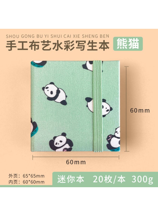 Flying Bird Feile Bird Fabric Watercolor Book 300g Art Student Painting Square Hand Account Book Fine Grain Mini Portable Painting Book - Image 1