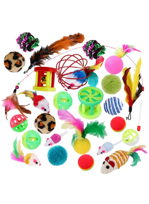 26-Piece Funny Cat Teaser Pole and Pet Toys