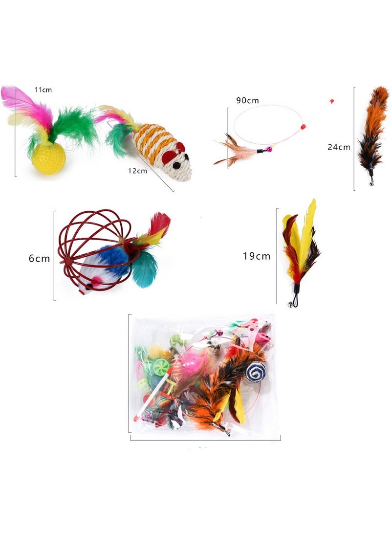 26-Piece Funny Cat Teaser Pole and Pet Toys