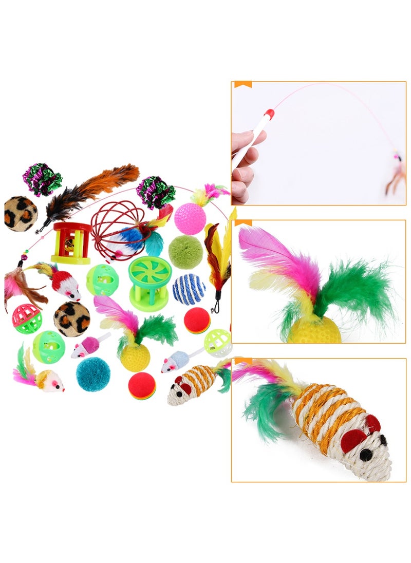 26-Piece Funny Cat Teaser Pole and Pet Toys