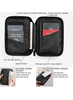 Generic Travel Document Organizer Family Passport Holder Premium Wallet for All Portable Travel Essentials for Men and Women Black  - Image 4