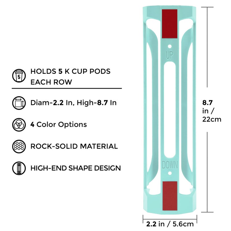 kedofa K Cup Holder for Keurig: Coffee Pod Holder for Counter Small Space - Kcup holders for Wall Mount (2, Oasis Blue) - Image 3