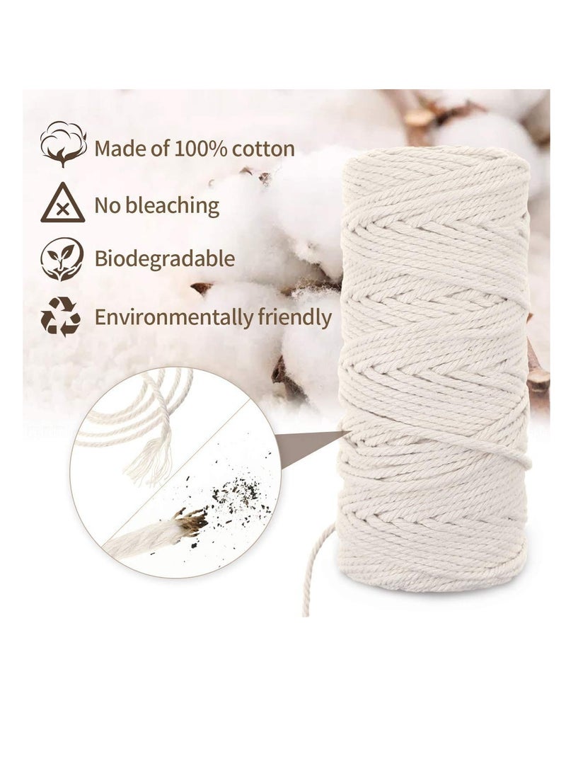 Generic - DIY Macrame Wall Hanging and Plant Hanger Kit with 3mm Cord Beads and Wood Dowels Suitable for Adults and Beginners Crafting - Image 1