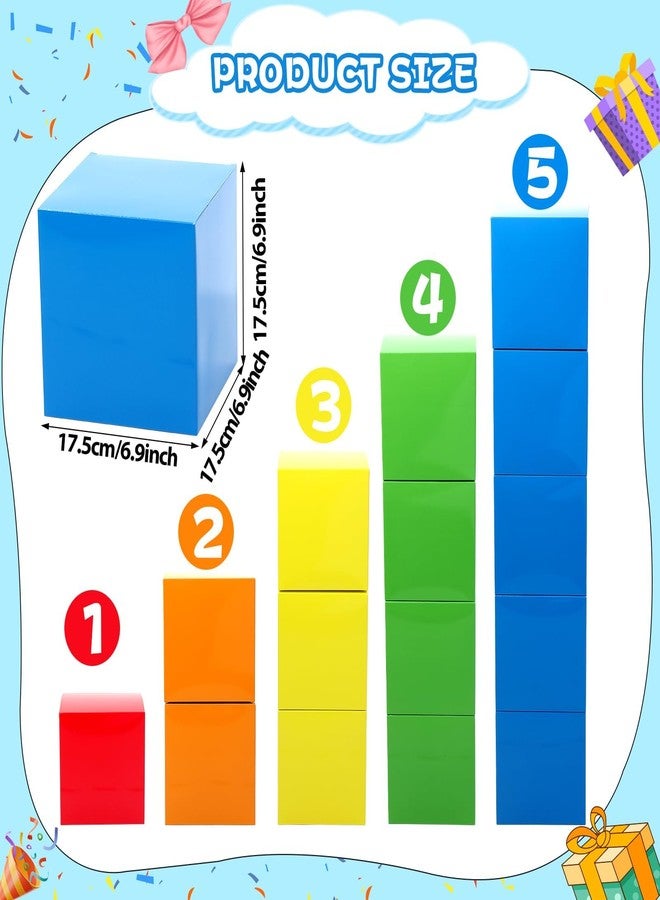 Oitnlaughter 15PCS Number Party Blocks for Number Birthday Party Decoration Colorful Blocks Party Background Prop Boxes Classroom Numbers One to Five Blocks Decoration for Kids School Home Parties Supplies - Image 2