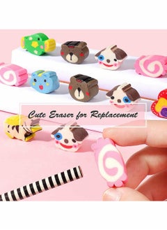 KASTWAVE Erasers, Cap Erasers, 12 Pack, Animal Eraser Caps, Erasers for Kids, Eraser Pencil, Cute Erasers, Colorful Erasers, School Supplies Eraser Pattern Random  - Image 4