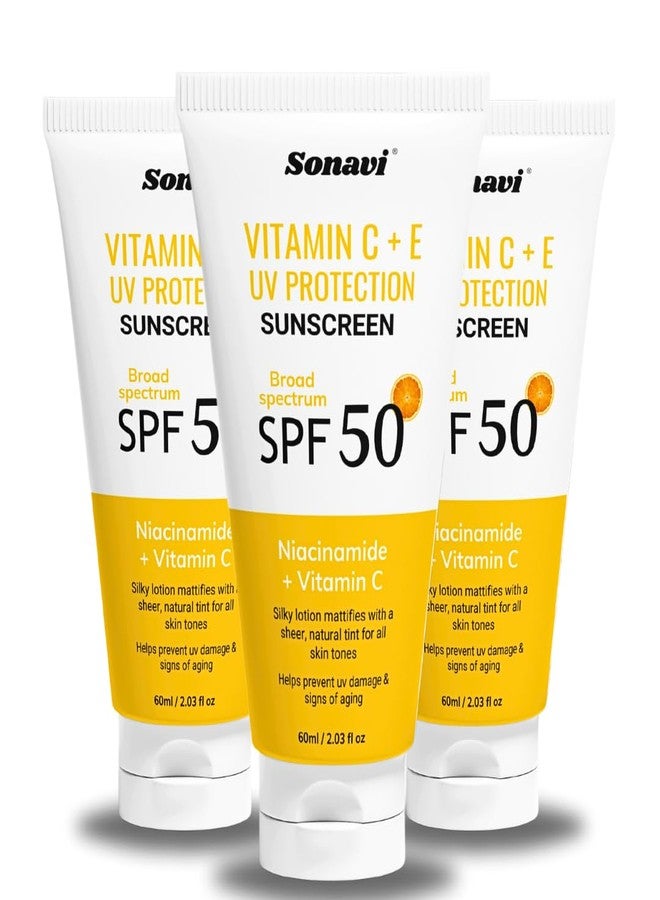 Sonavi Sunscreen Body Lotion | Blue Light Protect | No White Cast | Water Resistant, Ultra Light & Non Sticky | For Oily, Dry & Sensitive Skin - Pack 3 - Image 1