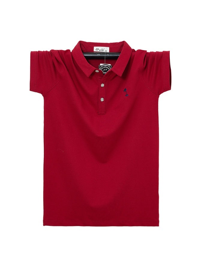 Summer Cotton Polo Shirt Men Simple Short Sleeve Tops Breathable Business Embroidery Polos Men's Casual T-shirt - Image 1