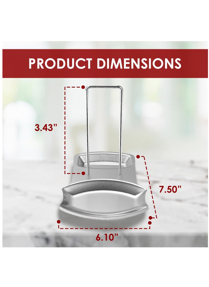 Excefore Lid and Spoon Rest, Pot Lid Holder Spoon Rest, Stainless Steel Utensils Pan Pot Cover Lid Rack Stand Organizer, Multifunctional Storage Soup Spoon Rests Rack Kitchen Decor Tool  - Image 3