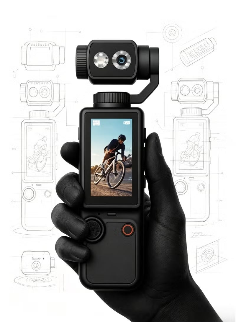 Kalobee Pocket3 Pro Mini Digital Camera with 5MP 180° Rotating AF Lens, 1.9-Inch Display, Black - Image 4