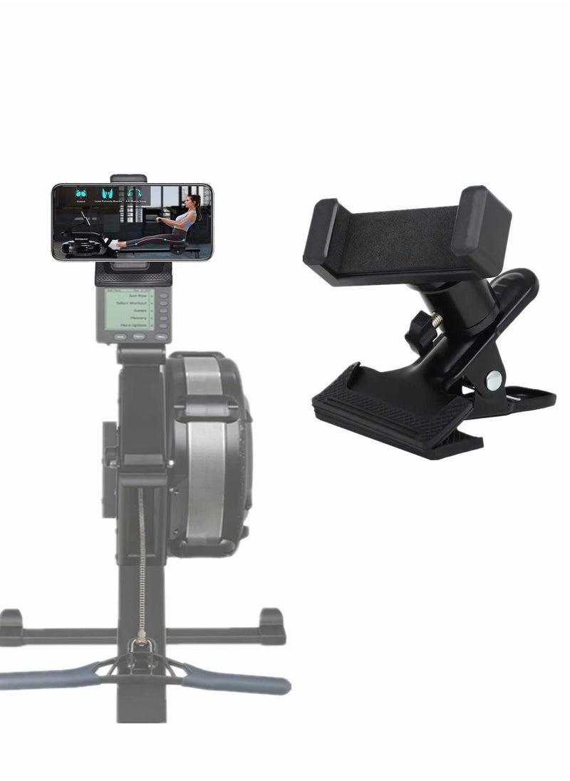 Y&D Universal Rowing Machine Phone Holder, Rower Metal Adjustable Cell Mount for Concept 2 Machine, Skierg, Bikeerg, and More, Fits Phones Up to 8Inch  - Image 1