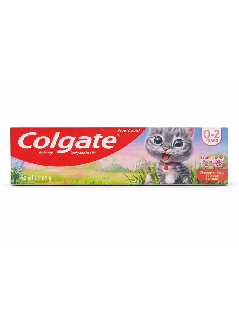 Colgate 0-2 Years Strawberry Flavour Cavity and Enamel Protection Toothpaste for Kids- 50ml