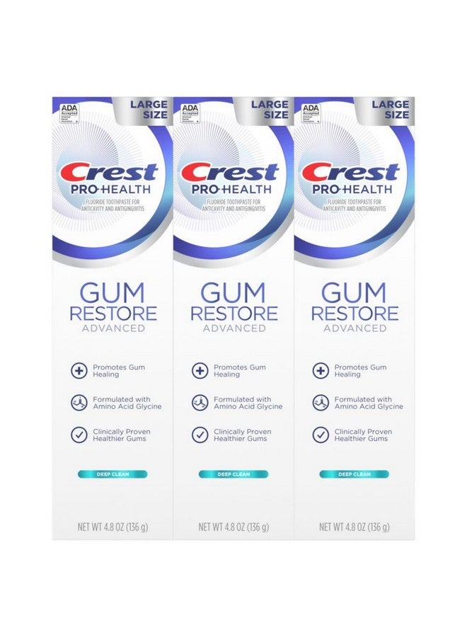 Crest Pro-Health Advanced Gum Restore Deep Clean Toothpaste 4.8 oz Pack of 3 -Anticavity, Antibacterial Flouride Toothpaste, Clinically Proven, Gum and Enamel Protection - Image 2