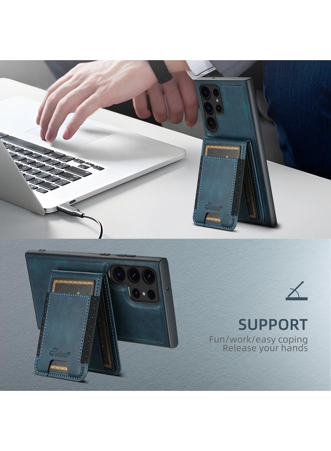 Suteni Case For Samsung Galaxy S24+ 5G H17 Oil Eax Leather MagSafe Detachable Wallet Phone Case - Image 3