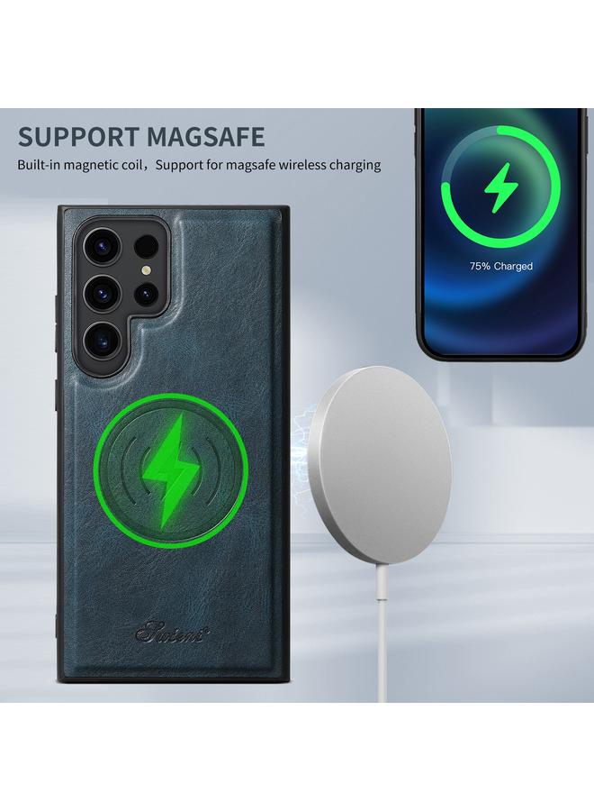 Suteni Case For Samsung Galaxy S24+ 5G H17 Oil Eax Leather MagSafe Detachable Wallet Phone Case - Image 2