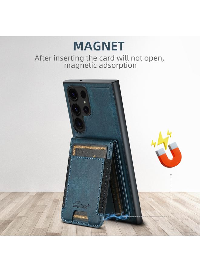 Suteni Case For Samsung Galaxy S24+ 5G H17 Oil Eax Leather MagSafe Detachable Wallet Phone Case - Image 4