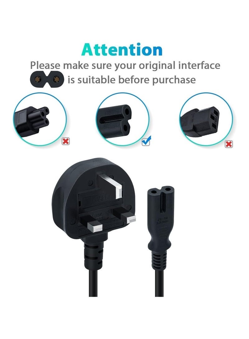 SahlTech 1.5M UK Power Cable | IEC320C7 to BS 1363 Certified | Figure 8 Power Lead & Kettle Cord | for PS5/PS4/PS3/PS | Compatible with Samsung, LG, Philips, Toshiba TVs & Printers - Image 3