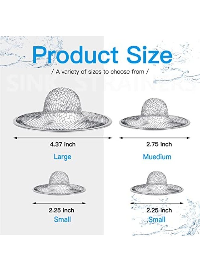 4 PCS Heavy Duty Stainless Steel Sink Strainer Set for Kitchen and Bathroom Drains - Image 3