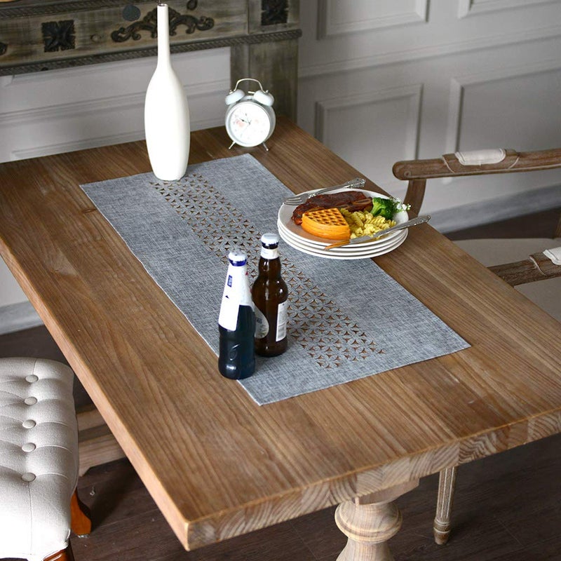 ARTABLE Rectangle Table Runners Fabric Home Garden Table Runner with Well-Trimmed Edge for Picnics Indoor and Outdoor Dining Holiday Long Tables (Gray, 16 x 28 Inch) - Image 3
