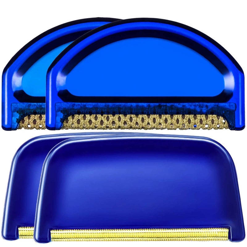 BOAO 4 Pieces Sweater Combs to Remove Pilling Sweater Defuzzer Multi-Fabric Shaver and Cashmere Comb Wool Pilling Remover Pills, Fuzz from Clothes (Blue) - Image 1