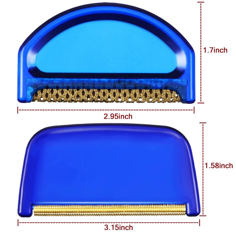 BOAO 4 Pieces Sweater Combs to Remove Pilling Sweater Defuzzer Multi-Fabric Shaver and Cashmere Comb Wool Pilling Remover Pills, Fuzz from Clothes (Blue) - Image 2