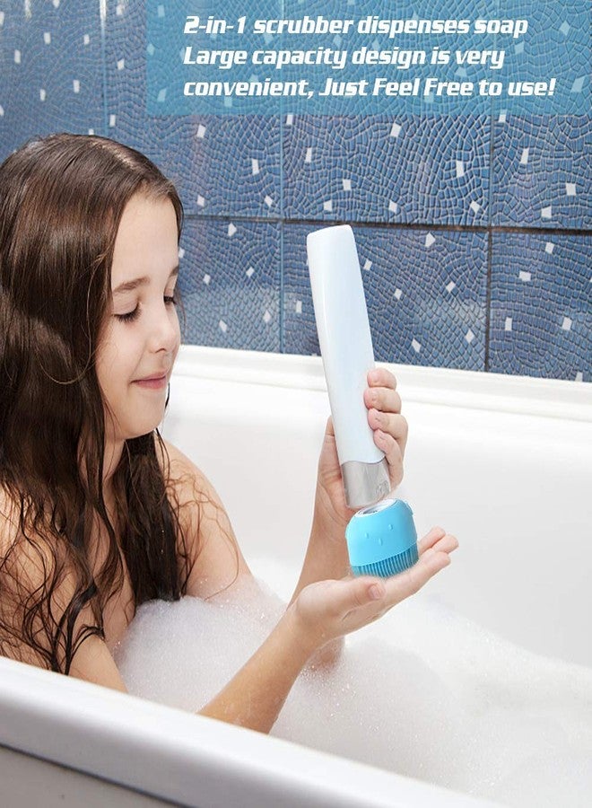 KolorFish Silicone Massage Bath Brush, Exfoliating Shower Brush With Soap Dispenser, Multi-function Gel Bath Brush Body Cleaning Pore Exfoliator (Blue) - Image 2