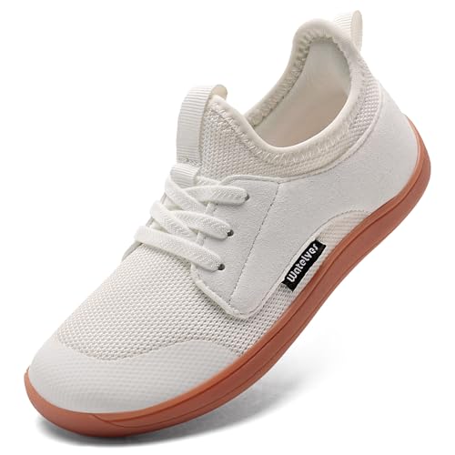 WateLves Toddler LittleBig Kid Wide Barefoot Shoes Boys Girls Minimalist Sneakers Splay Naturally Lightweight Breathable Running Tennis Shoes White 29 - Image 1