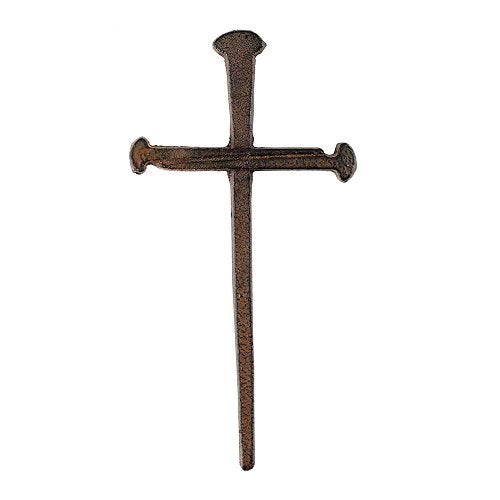 Dicksons Three Nails Antiqued Brown 9 Inch Metal Decorative Hanging Wall Cross - Image 4