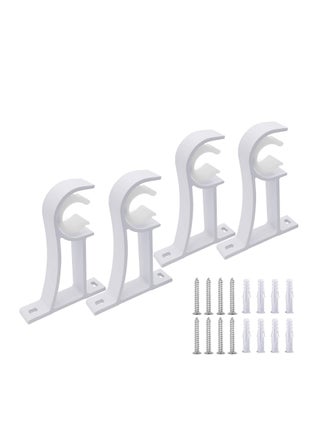 Curtain Rod Bracket, Heavy Duty Curtain Rod Holders for Drapes Wall Heavy Duty, KASTWAVE Single Decorative Drapery Rod Hooks Hanger Fit for 1 to 1.2 Inch Drapes Rod, White (Set of 4) - pzsku/Z057B33F7286A78A4CC78Z/45/_/1660899867/4e32c845-105f-45fc-8878-75d426a4a994