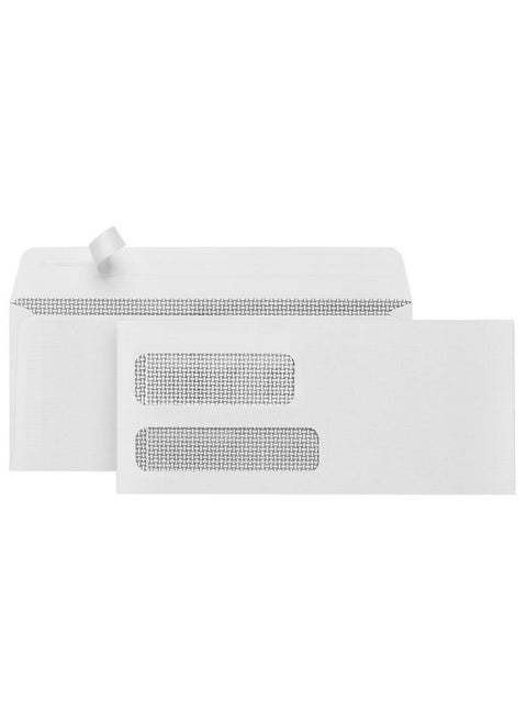 500 No. 9 Double Window Security Envelopes Designed For Quickbooks Invoices And Business Statements With Self Seal Peel And Seal Flap Number 9 Size 3 7/8 Inch X 8 7/8 Inch