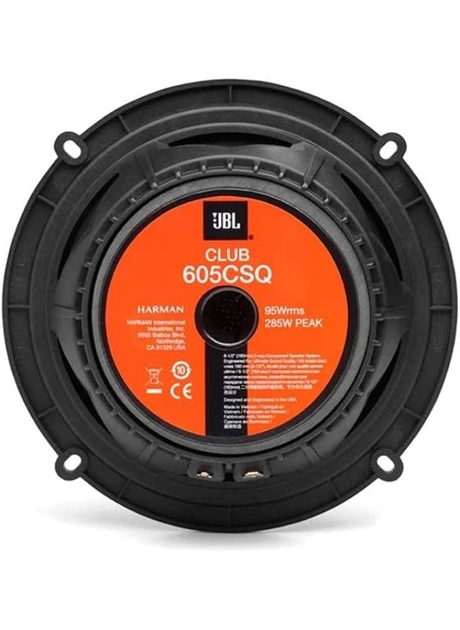 JBL - Jbl Club 605Csq 2-Way Car Audio System - 285 Watt Component Car Speaker Set With 160Mm Carbon Fibre Car Woofer, Silk Dome Tweeter And Filters - Image 1