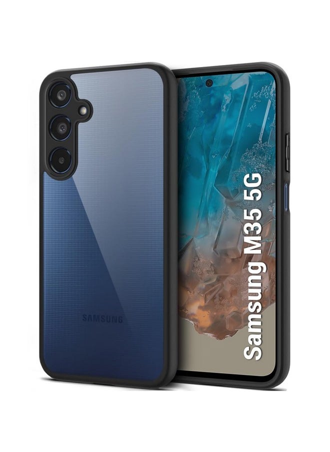 ذا جيفت كارت جراب خلفي مقاوم للصدمات Ultra-Hybrid من TheGiftKart لهاتف Samsung Galaxy M35 5G | حماية للكاميرا | جراب خلفي صلب لهاتف Samsung Galaxy M35 5G (PC & TPU، ظهر شفاف للغاية، جوانب سوداء)  - Image 1